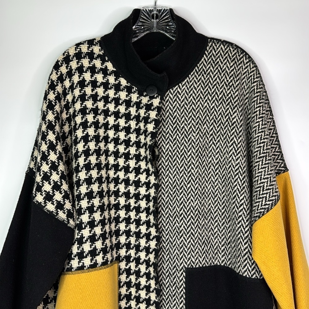 Vintage Frank Murphy Patchwork Wool Button Up Ove… - image 2